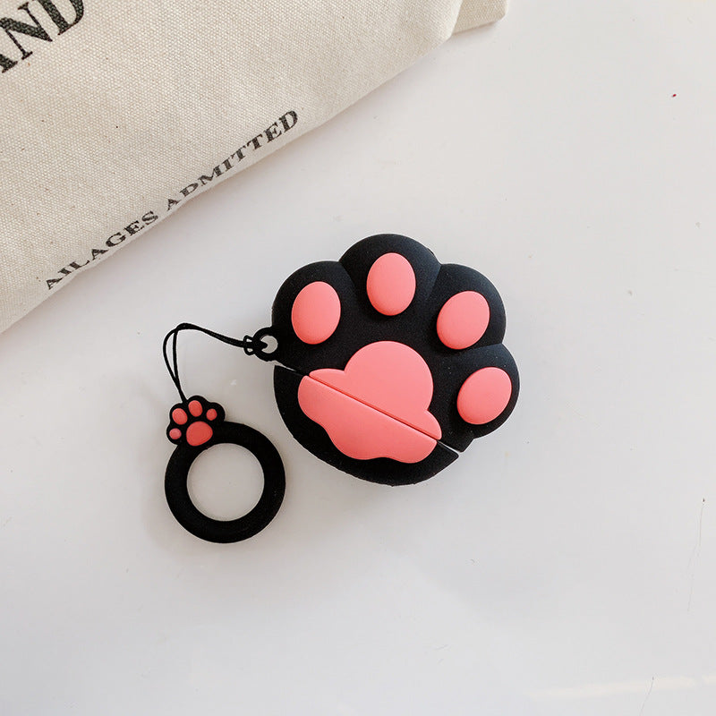 Cute Cartoon Cat Paw Bluetooth Earphone Case