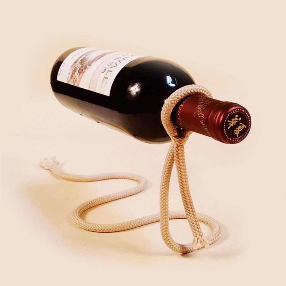 Creative Novelty Magic Illusion Floating Wine Bottle Holder Rope Lasso Wine Rack Whisky Whiskey Kitchen Bar Pub Accessories