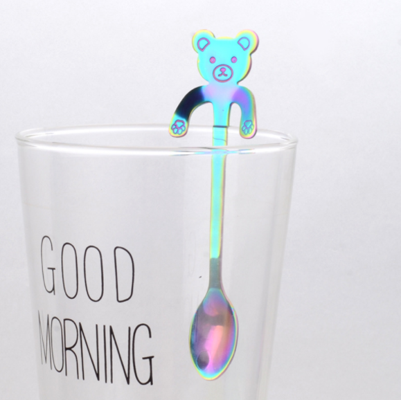 Coffee spoon, 304 creative stainless spoon, dessert spoon, cute cartoonhandle, hangingfeces coffee spoon