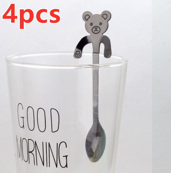 Coffee spoon, 304 creative stainless spoon, dessert spoon, cute cartoonhandle, hangingfeces coffee spoon