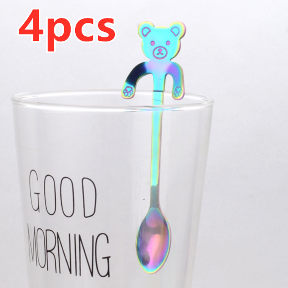 Coffee spoon, 304 creative stainless spoon, dessert spoon, cute cartoonhandle, hangingfeces coffee spoon