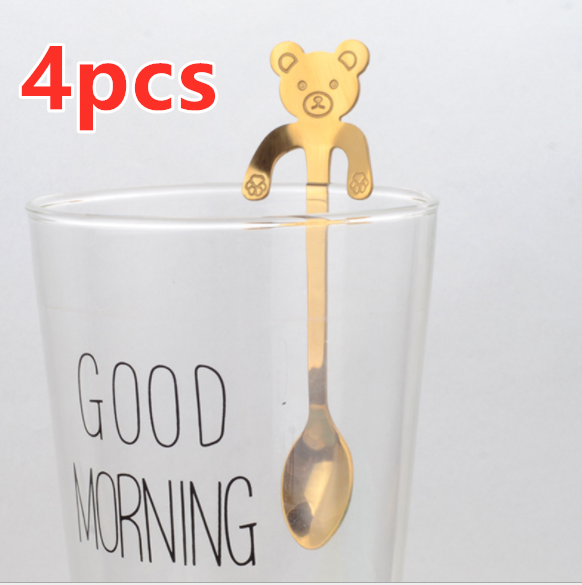 Coffee spoon, 304 creative stainless spoon, dessert spoon, cute cartoonhandle, hangingfeces coffee spoon