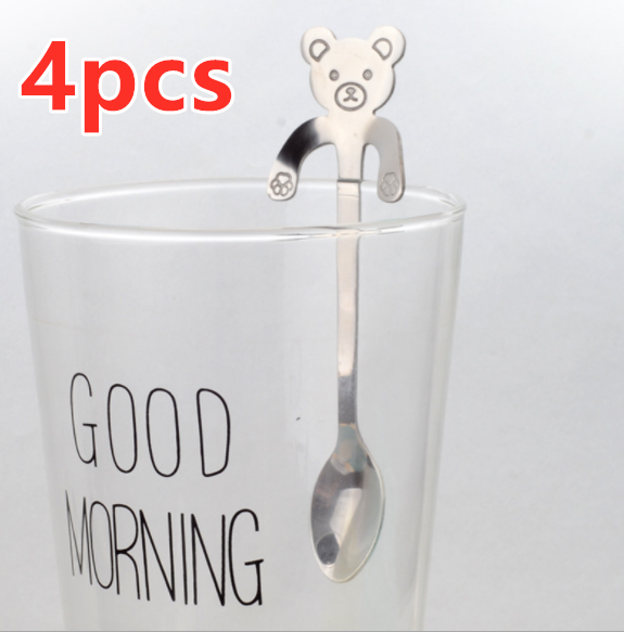 Coffee spoon, 304 creative stainless spoon, dessert spoon, cute cartoonhandle, hangingfeces coffee spoon