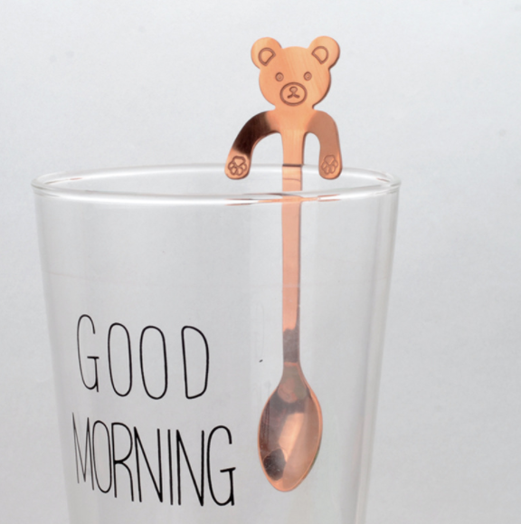 Coffee spoon, 304 creative stainless spoon, dessert spoon, cute cartoonhandle, hangingfeces coffee spoon